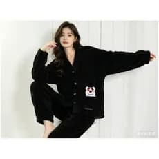 Pijama Feminino Longo Fleece Peludinho Fechado Inverno Quentinho Toque Macio Premium