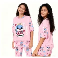 Conjunto de Pijama Juvenil (Calça Longa + Short) para Idades 12-16 Anos - Conforto Duplo