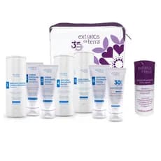 MINI KIT AQUAFACE LIMPEZA FACIAL COM FPS 30   (07 ITENS) - Extratos da Terra