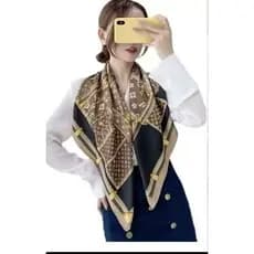 Lenço Feminina Pescoço Echarpe Cetim Estampas 90cmx90cm