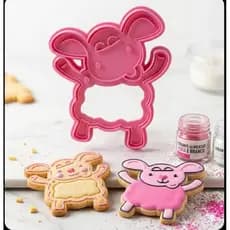 Kit 3 Cortadores Coração Rosa 3D P/ Biscoito Pasta Americana