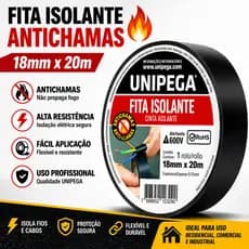 Fita Isolante Antichamas 18mm x 20m Unipega