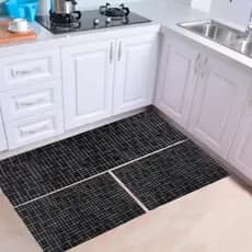 Tapete Capacho e Passadeira Emborrachada Antiderrapante Cozinha - Sala - Banheiro - Jogo Tapete 65x45cm Porta capacho e Passadeira 45x135cm - Varias Estampas