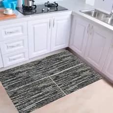 Kit Tapete e Passadeira Emborrachada Antiderrapante Cozinha - Sala - Banheiro - Jogo Tapete 65x45cm Porta capacho e Passadeira 45x135cm - Varias Estampas