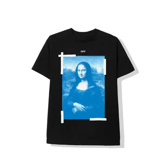 camiseta oversized offwhite monalisa 100% algodão