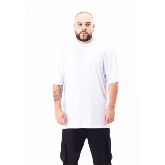 Camiseta Oversized Masculina Premium 100% Algodão Gola Grossa 2x1 Streetwear Lisa Basica Caimento Perfeiro