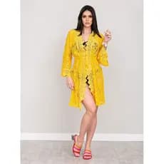 Roupas De Praia Oco Mulheres 2024 Bikini Swimsuit Cover Up Vestido