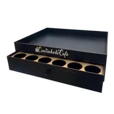 Bandeja Porta Capsulas C/ Gaveta Dolce Gusto Organizadora Cafeteira MDF Café Chá Xícara