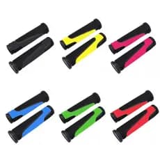 PAR DE MANOPLA GTA BORRACHA BICOLOR P/ BICICLETA MTB BMX PUNHO LUVA 125MM P/ BIKE ARO 24 ao 29