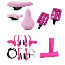 KIT BICICLETA ARO 20 SELIM KALF COM CARRINHO + PEDAL PACO  ROSCA FINA + MANOPLA BORRACHA + FREIO NYLON COMPLETO PACO