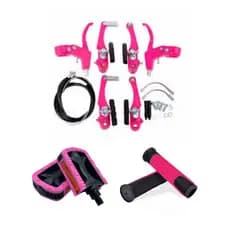 Kit Manopla + Freio Nylon + Pedal Metal 1/2 Bike Aro 20-26