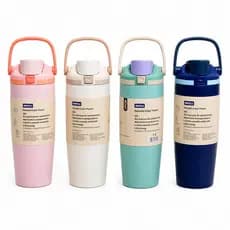 Garrafa Térmica com Alça 900ml - Cor Sortida - Bebidas Quentes ou Frias - Chás, Cafés, Leites