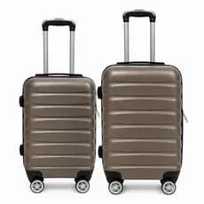 Kit 2 Malas de Viagem Com Rodinhas 18'' e 20'' - Cinza - Acabamento Moderno - Puxador Retrátil - Viagens