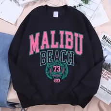 Moletom de praia Malibu para homens  mulheres, moletom solto, criatividade, moletom com gola Premium