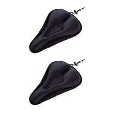 2x Capas Macia Banco Gel Bike Selim Confortável Anatômico Bicicleta Ajustável Forro