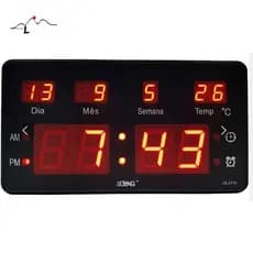 Relógio Parede Mesa Led Digital Calendário Termômetro L15