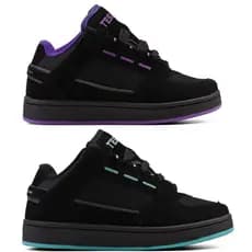 kit 2 pares Tenis academia Masculino e Feminino Moda Diferente  skate unisex Preto e Preto Roxo Casual envio full