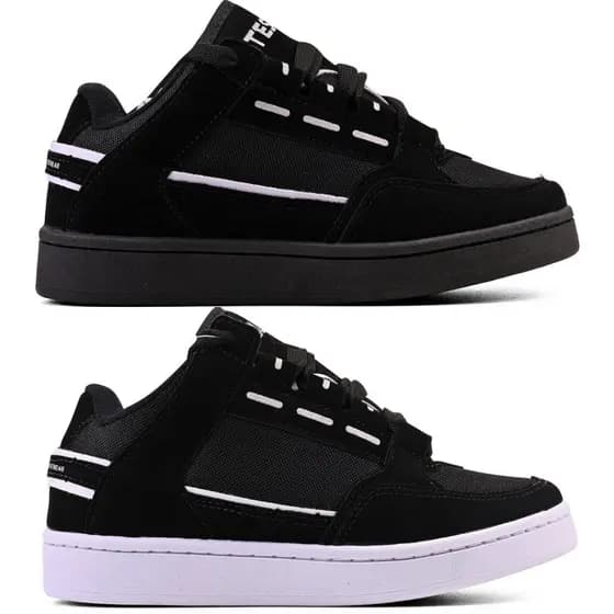 kit 2 pares Tenis academia Masculino e Feminino Moda Diferente  skate unisex Preto e Preto Roxo Casual envio full