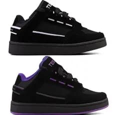 kit 2 pares Tenis academia Masculino e Feminino Moda Diferente  skate unisex Preto e Preto Roxo Casual envio full
