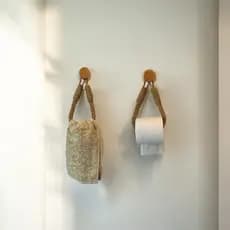 Porta Papel Higienico Rustico Corda de colar sem furos