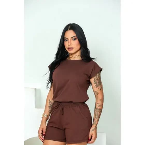 Conjunto em Malha 100% algodão Shorts e Blusa