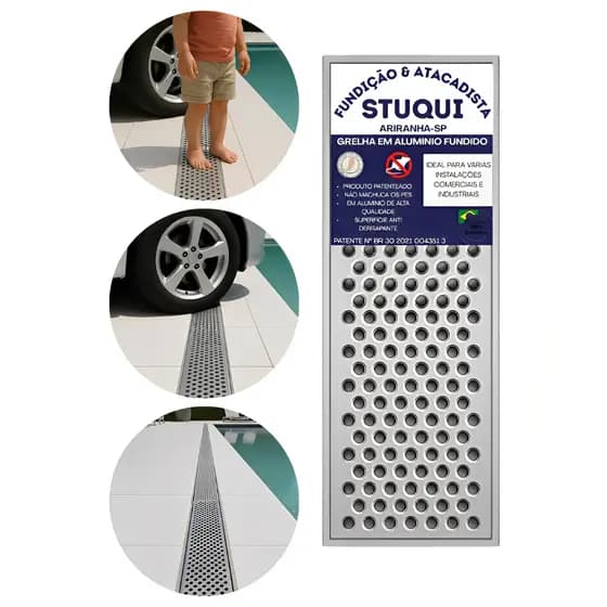 Ralo Grelha Em Alumínio Anti Inseto 15x50cm Com Suporte