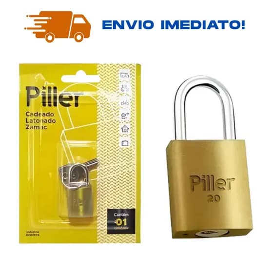 Cadeado Latonado Com 2 Chaves ( 20mm a 50mm ) Para Mala, Portão e Armário Piller