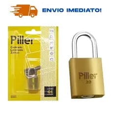 Cadeado Latonado Com 2 Chaves ( 20mm a 50mm ) Para Mala, Portão e Armário Piller