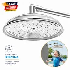 Ducha Cascata Para Piscina Chuveirão Área Externa Jardim Alumínio Luxo 40cm Alta Vazão