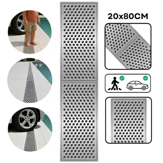 Ralo Grelha Em Alumínio Anti Inseto 20x80cm Com Suporte Reforçado