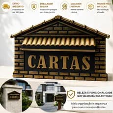 Caixa Correio Tijolinho Para Grade e Muro em Pvc Reforçado Com Porta Cadeado para Segurança