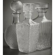 3 Garrafas De Vidro Retro Luxo Decoração Lapidada Bar Completo Barzinho Em Casa