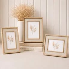 Kit 3 Porta Retrato Estilo Madeira Antiga 10 Cm X 15 Cm Decoração Para Casa Luxo Foto Moldura