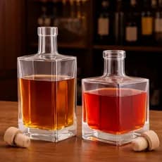 Kit 2 Garrafas Vidro 500 ML Luxo Whisky Licor Casa Decoração