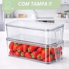Organizador Multiuso Empilhável Geladeira Armário Despensa  Lavanderia Frutas Alimentos Escritório Diário