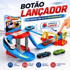 Pista De Corrida Racing Com Botão Lançador Aventura Carros Velocidade Diversão Brinquedo Menino