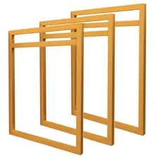 Trio de Suportes Estilo Industrial Dourados para Prateleiras de 25cm - 3 UNIDADES (SKU2253D)