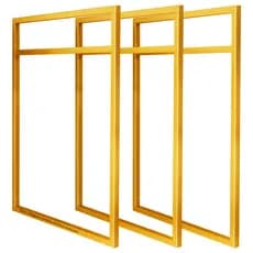 Trio de Suportes Estilo Industrial Dourado para Prateleiras de 40cm