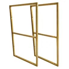 Par de Suportes Estilo Industrial Duplo Dourados para Prateleiras de 30cm - 02 Unidades (SKU22302D)