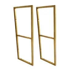 Par de Suportes Estilo Industrial Duplo Dourado Teto/Parede p/ Prateleiras de 20cm