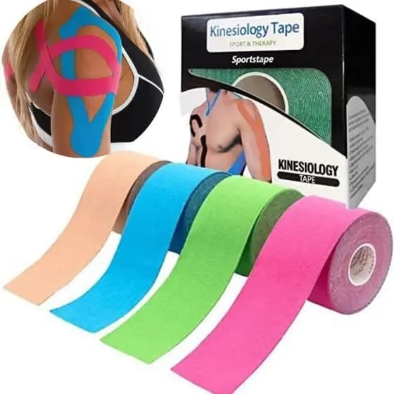 Kinesiology Tape Fita Elástica Bandagem Fisioterapia Recuperação Muscular Adesiva Previne Lesões