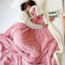 Manta Cobertor Casal Sherpa Dupla Face 2,00x1,80m Glamour de Lã Super Macio Premium para Cama e Sofá