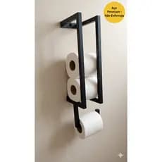 Porta Papel Higiênico Industrial Banheiro Luxo Preto Fosco - Aço Reforçado (Não Enferruja)