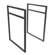Kit 2 Suporte Prateleira Forno Micro-ondas Parede Aço 35x50cm Preto Fosco Industrial
