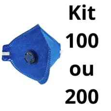 Kit 100 ou 200 Máscaras de Proteção Facial PFF2 com Válvula CA 39158
