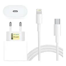 Carregador Iphone 20W para iPhone com Cabo Tipo C para Lightning – Fonte Rápida PD Compatível iPhone 11 12 13 14 15