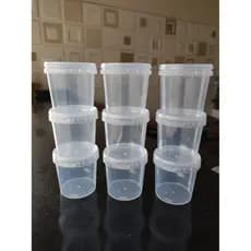 100 un Pote Plástico Premium Redondo 500 ml com Tampa Lacre Bolo no Pote