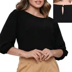 Blusa Feminina Manga 3/4 Princesa em Duna | Elegante, Social e Confortável