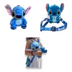 Pelúcia Stitch 25cm + Bolsa Silicone Lilo & Stitch Disney
