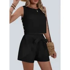 Conjunto Duna Feminino com Botão na Lateral – Casual Elegante Moda Feminina